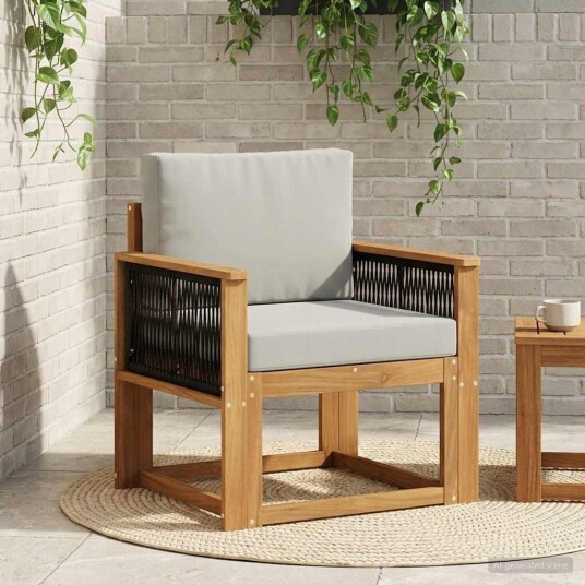 vidaXL Ute Midt Sofa Solid akasietre Naturlig