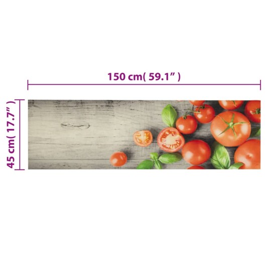 Kjøkkenteppe vaskbar Tomatoes 45x150 cm fløyel 8721012918962