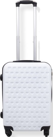 Borg Living Hvit kabinkoffert Hardcase koffert med hjerter støtsikkert polypropylen reisekoffert
