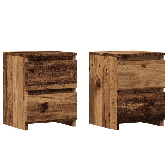  Nattbord 2 stk gammelt tre 30x30x40 cm konstruert tre 8721158434425