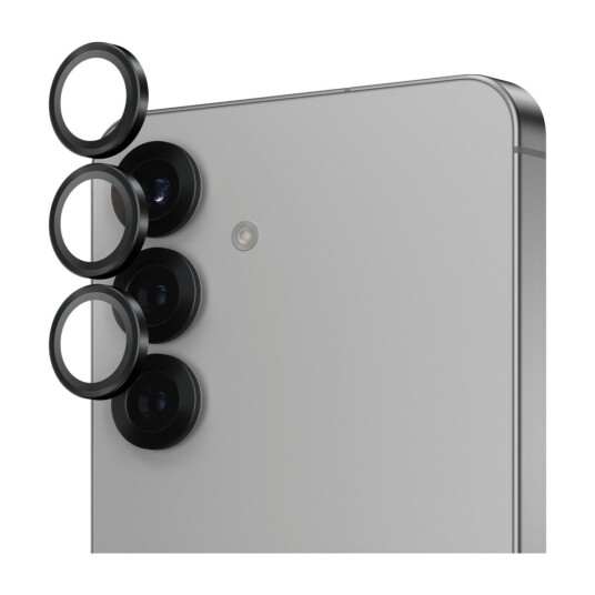 PanzerGlass Hoops Kameralinsebeskytter til Samsung Galaxy S25 - Svart Herdet Glass