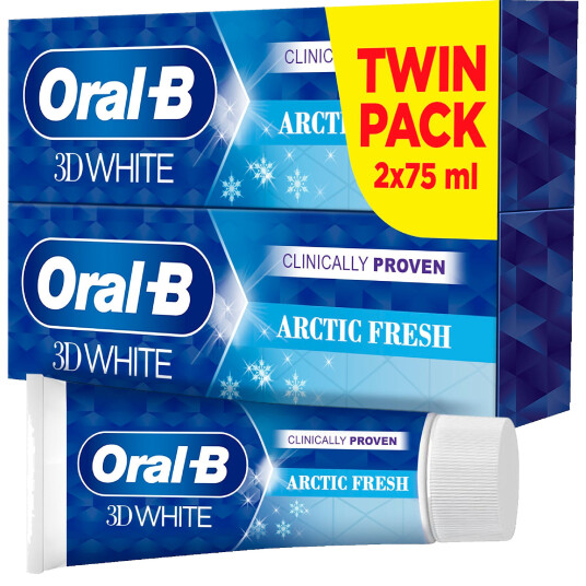 Oral B 3D White tannkrem 2 x 75 ml Arctic Fresh