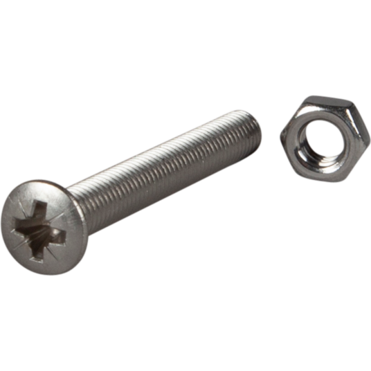 Essve Maskinskrue Med Mutter Linsehode Phillips Ph Rustfritt Stal M5 L: 40mm Ant: 10stk