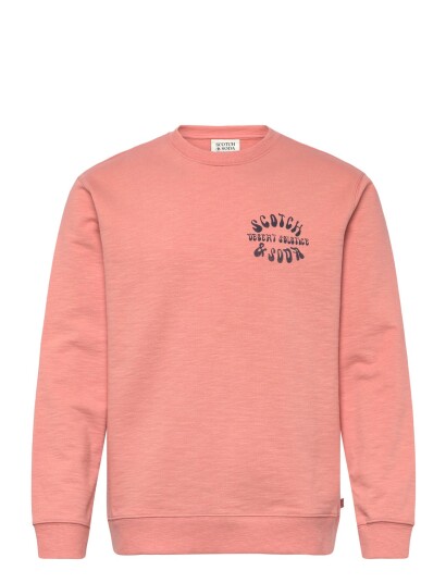 Scotch & Soda Left Chest Logo Regularfit Sweatshirt   Coral   S