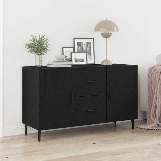 Sideboard Sort Eik 100x36x60 cm Ingeniørfat Sideboard Sort Eik 100x36x60 cm Ingeniørfat