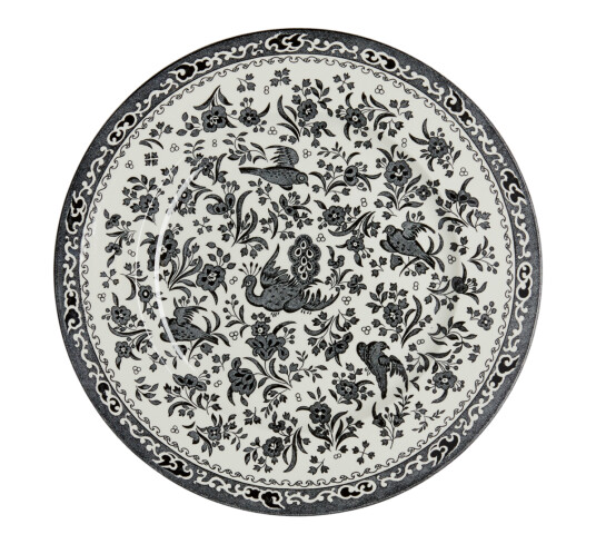 Burleigh Black Regal Peacock tallerken 25 cm