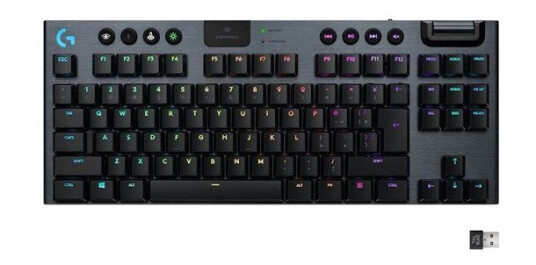 Logitech G915 TKL LIGHTSPEED Wireless GL Clicky - Gamingtastatur - Uten numpad - Amerikansk Engelsk - Svart