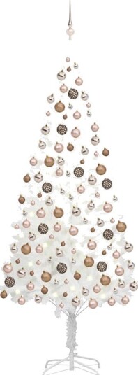 vidaXL Kunstig juletre med LED og kulesett 240 cm hvit