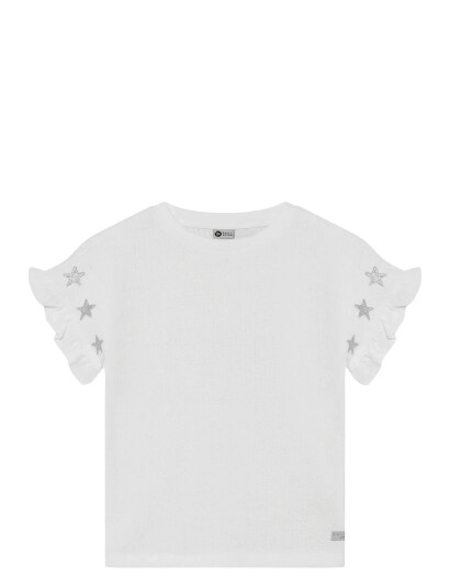Daily 7 T Shirt Embroidery Sleeve White 98