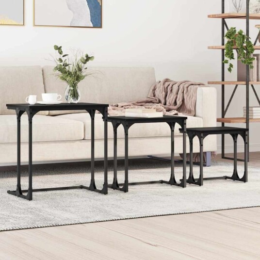 vidaXL Kaffebord med Nesting 3 pcs Svart eik 50,5 x 35 x 53 cm vidaXL Kaffebord med Nesting 3 pcs Svart eik 50,5 x 35 x 53 cm
