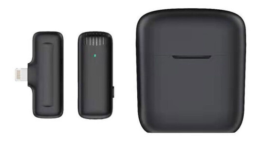 Lippa Trådlös Mikrofon med Laddningsfodral och USB Lightning Anslutning Svart