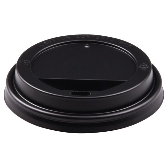 WIMEX Lokk til engangskopp Cappuccino, Latte Macchiato, Take away 0,3 l; 9x1.8 cm (ØxH); Svart; 100 Stykk / Forpakning