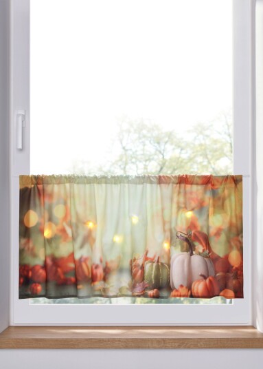 bonprix Gardinkappe med LED-lys og høstmotiv 3 (H/B: 45x90 cm),1 (H/B: 30x90 cm),2 (H/B: 30x120 cm),5 (H/B: 60x120 cm),6 (H/B: 60x145 cm),4 (H/B: 45x120 cm) oransje