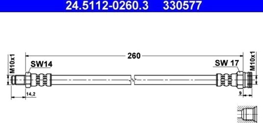 ATE 24.5112 0260.3 Bremseslange