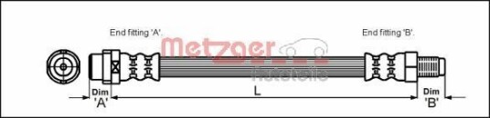 Bremseslange METZGER 4110578