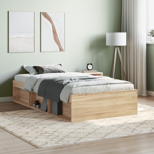vidaXL Sengeramme sonoma eik 100x200 cm 8721012157897