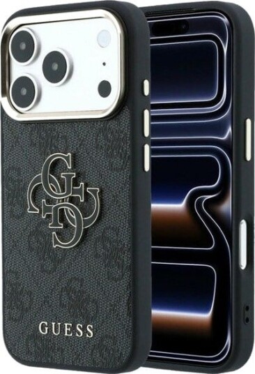 GUESS 4G & Big Resin Logo Case for iPhone 17 Pro Max / 18 Pro Max - Black