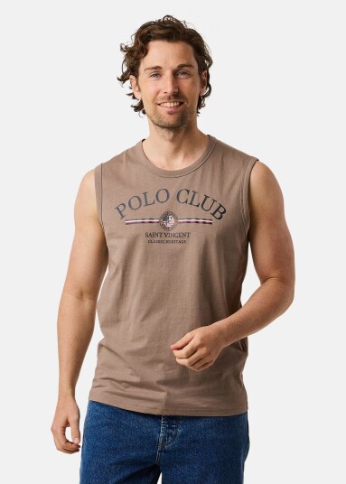 Springfield Sleeveless Tee Dark Khaki S T Shirts Springfield Sleeveless Tee Dark Khaki S T Shirts