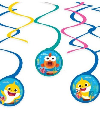 6 stk Hengende Dekorasjoner Baby Shark 6 stk Hengende Dekorasjoner Baby Shark