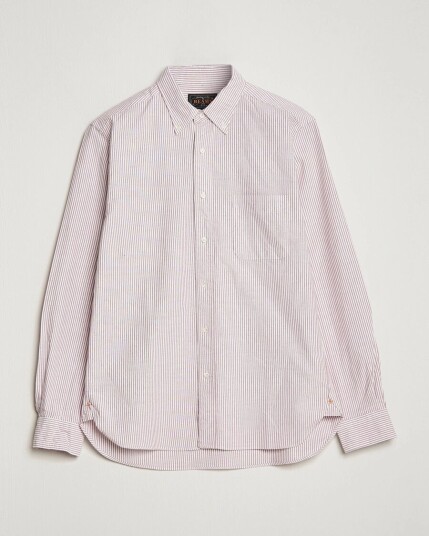 BEAMS PLUS Oxford Button Down Shirt Wine Stripe
