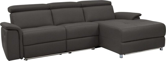 Hjørnesofa 3 seter Pareli Brun PU Høyre Elektrisk Recliner Brun PU Høyre Elektrisk Recliner