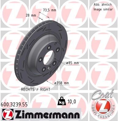 Bremseskive ZIMMERMANN 600.3239.55