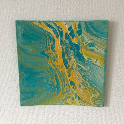 Acrylic Pouring av Rito Krea Pouring Painting 20x20 cm Acrylic Pouring av Rito Krea Pouring Painting 20x20 cm