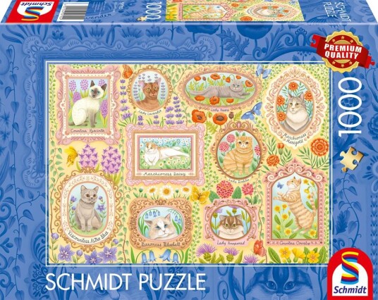Schmidt Spiele Puslespill 1000 Brikker Noble Cats In Blossom