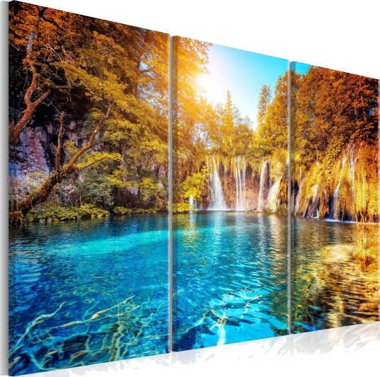 Bilde Waterfalls Of Sunny Forest 90x60 Artgeist sp. z o. o.