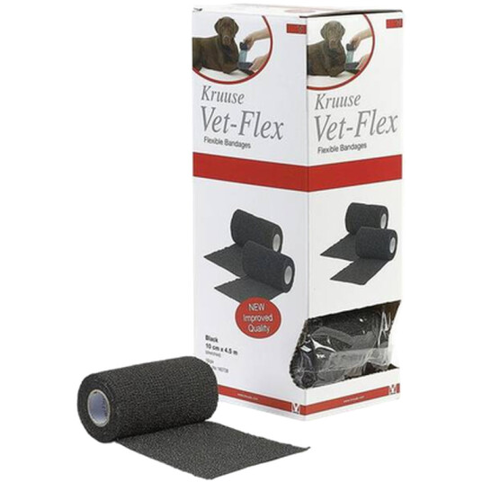 Vet-Flex Elast Binda Selvklebende 10Cm*4.5M Svart