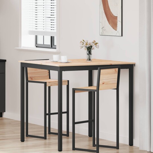 vidaXL Barbord Naturlig 110 x 110 x 105 cm Massiv furu vidaXL Barbord Naturlig 110 x 110 x 105 cm Massiv furu
