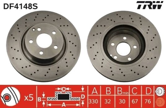 Bremseskive TRW DF4148S