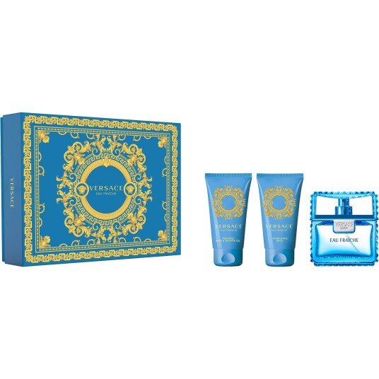 Versace Eau Fraîche Gavesett for Menn med EdT 50 ml, Duschgel og Aftershave Balm Versace Eau Fraîche Gavesett for Menn med EdT 50 ml, Duschgel og Aftershave Balm