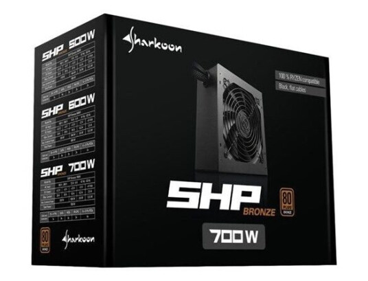Sharkoon SHP Bronze Strømforsyning (PSU) - 700 Watt - 80 Plus Bronze sertifisert