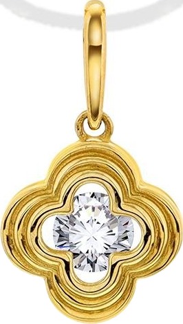Pan Jewelry Anheng i 585 gult gull med zirkonia