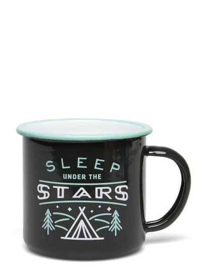 Gentlemen"s Hardware Enamel Mug Stars - Black - 32.5 CL