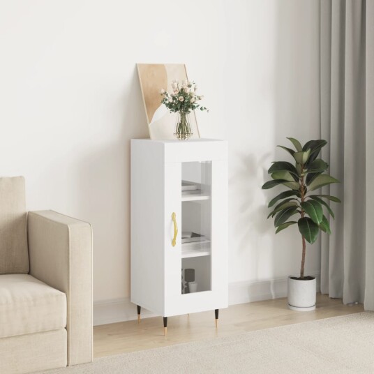 vidaXL Skjenk hvit 34,5x34x90 cm konstruert tre vidaXL Skjenk hvit 34,5x34x90 cm konstruert tre