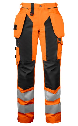 ProJob 6519 Håndverksbukse Dame En Iso 20471 Kl 2 Orange/Black C50
