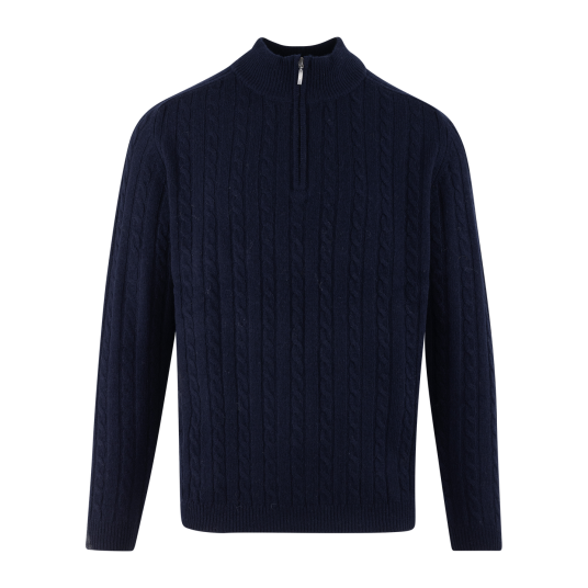 Walt Half-zip Dark Navy L Wool cable sweater Walt Half-zip Dark Navy L Wool cable sweater