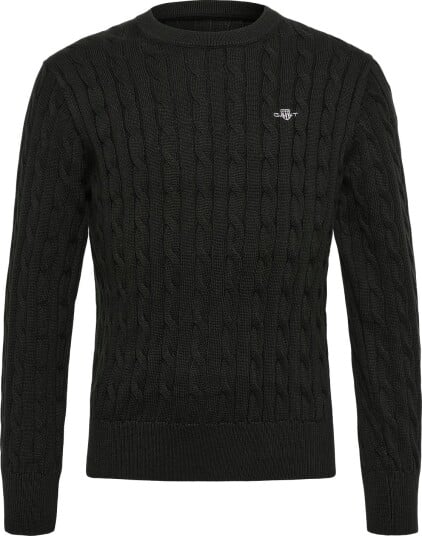 Gant Kids Shield Cotton Cable Neck Sweater   DARK MOSS GREEN   176