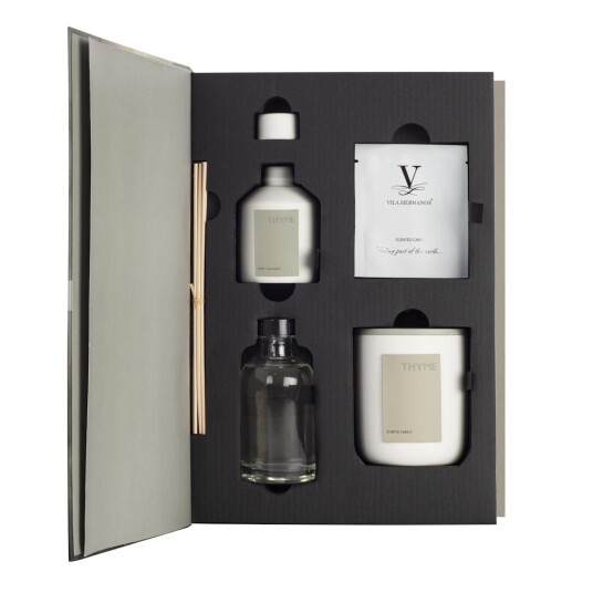 Vila Hermanos Gavesett Thyme Chest Duftlys+Diffuser SageGreen