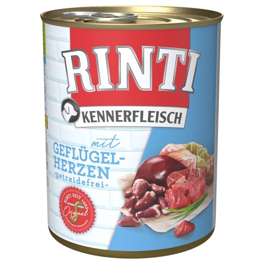 Rinti Connoisseur Kjøtt 1 X 800 G Med Fjørfehjerter