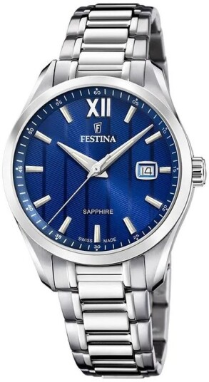 Festina Herreklokke F20026 2 Swiss Made Blå/Stål Ø37.5 mm Festina Herreklokke F20026 2 Swiss Made Blå/Stål Ø37.5 mm