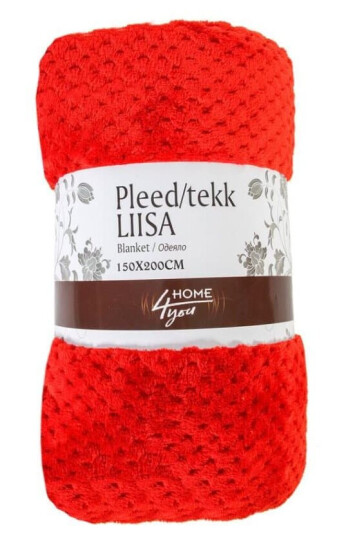 Home4You Pledd LIISA CORAL 150x200cm rød