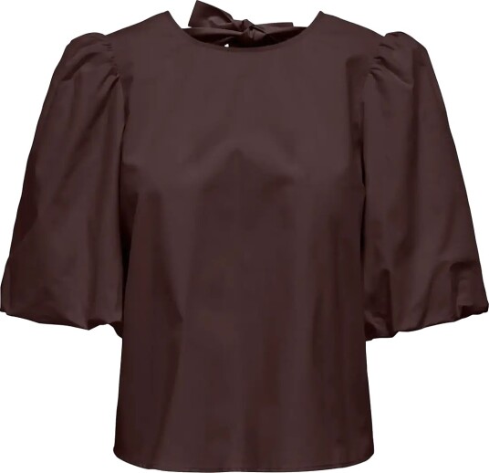 JDY Jdymonila 2/4 Tencel Bow Top Wvn Brown M JDY Jdymonila 2/4 Tencel Bow Top Wvn Brown M