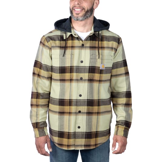 Carhartt Lined Flannel Shirt Jacket Mens Dark Brown XL Carhartt Lined Flannel Shirt Jacket Mens Dark Brown XL