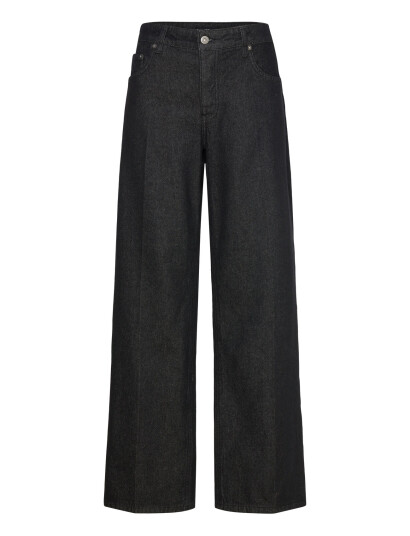 Mango Straight Low-Waist Jeans - Black - 38