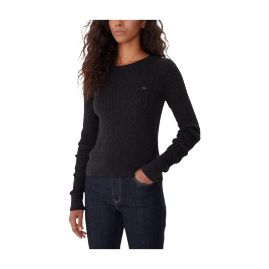 Tommy Jeans Dame Strikkevarer Svart L Tommy Jeans Dame Strikkevarer Svart L