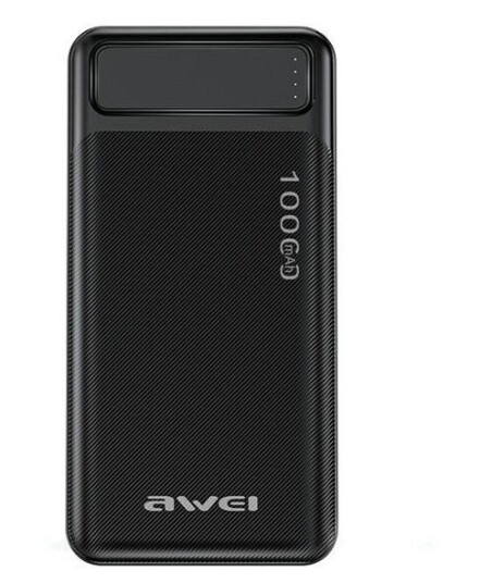 Awei P5K 10000mAh Powerbank med 2.1A Utgang og 2X USB Svart