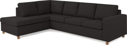 Crazy 4 seters Venstrevendt L formet Sjeselongsofa i Stoff Antrasitt